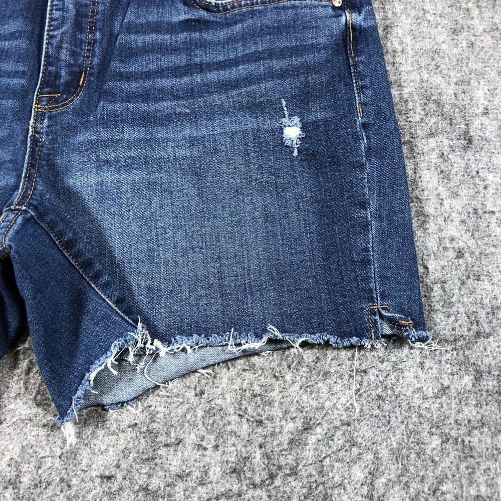 Seven7 Women's 12 Blue Denim Cutoff Shorts Raw Hem Distressed Weekend - Picture 5 of 16